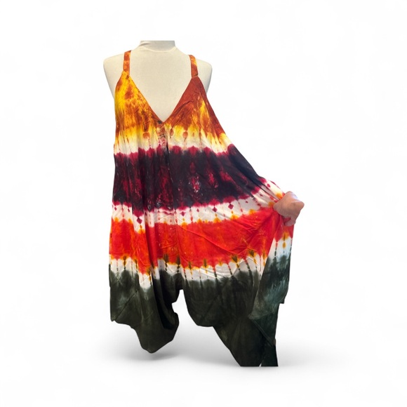 #511 Vibrant Tie-Dye Women's Jumpsuit - Picture 2 of 4